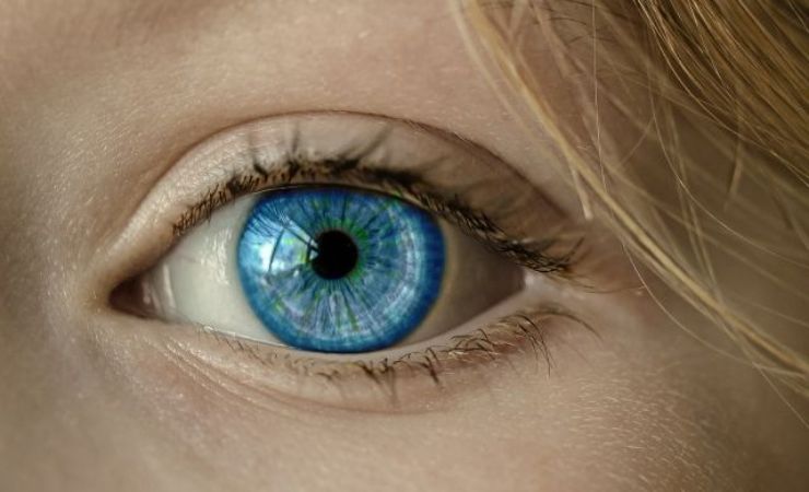 Occhio ragazza azzurro