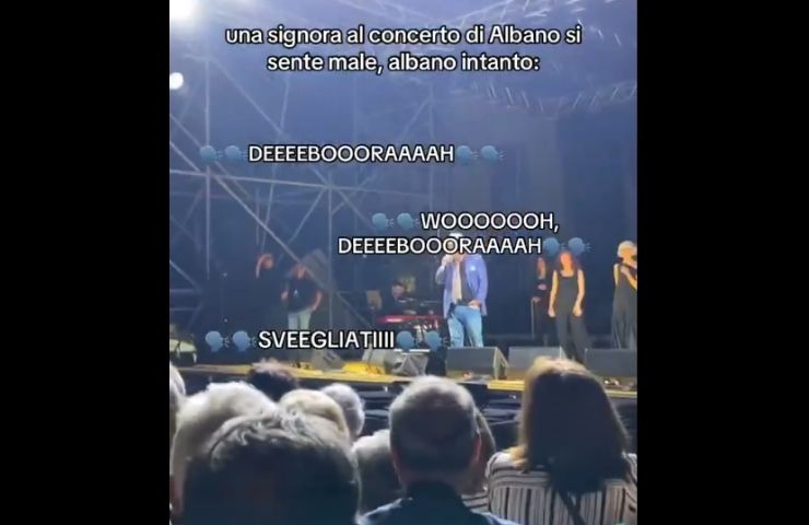 un video preso da X durante un concerto di al bano