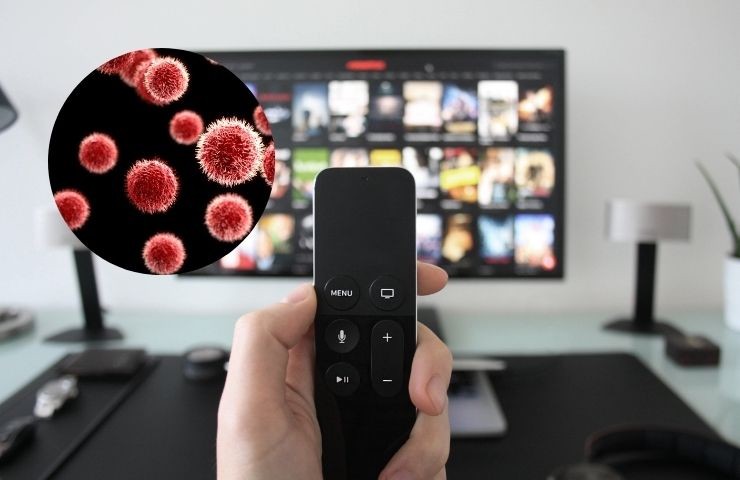 un telecomando e vicino dei germi