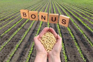 la scritta bonus ed un campo coltivato