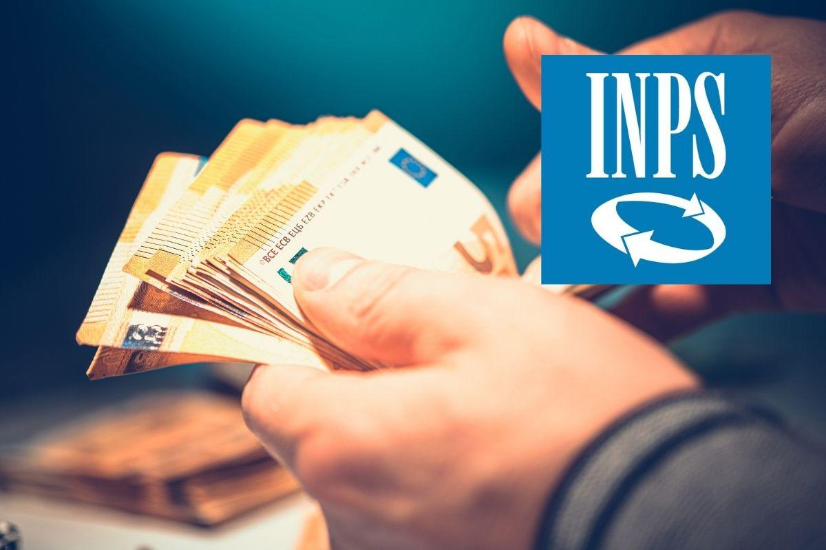 la scritta inps e un uomo che conta i soldi